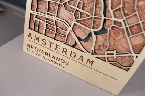 Amsterdam Map Netherlands Map Amsterdam Wall Art Wood Map Etsy