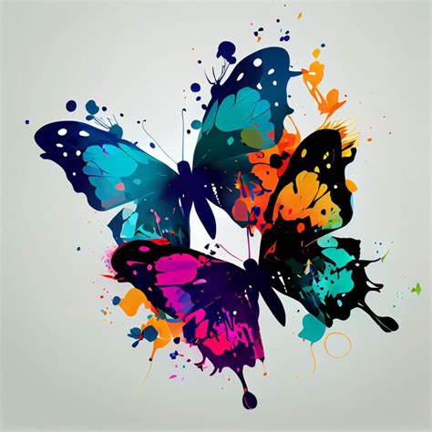 Premium Ai Image Brightly Colored Butterfly With Splatters And Spots