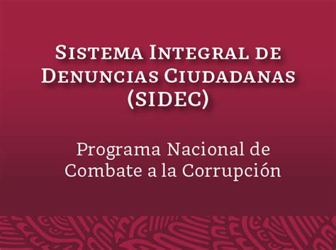 Sistema Integral De Denuncias Ciudadanas Sidec Procuraduria Federal