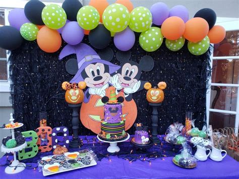 Daughters mickey Halloween theme birthday party | Halloween first ...