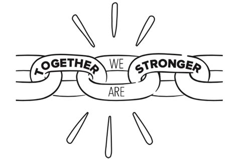 Together We Are Strong Together Were Strong Lettering Raised Fist