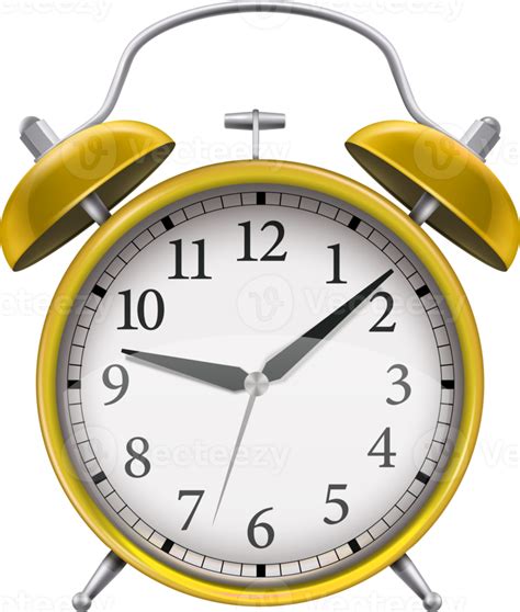 Yellow Color Classic Alarm Clock Png