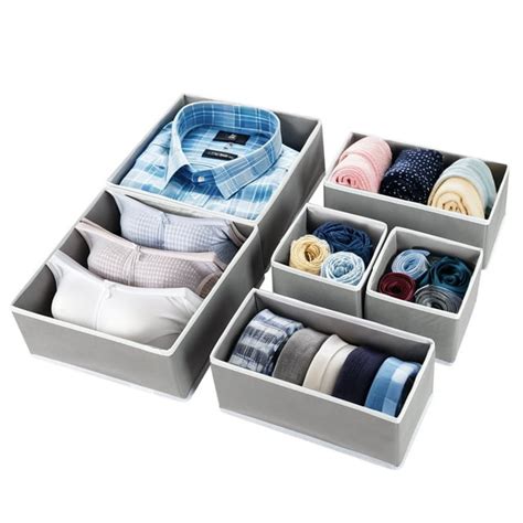 Pinksheep Foldable Dresser Drawer Organizer Fabric Closet Storage Bins