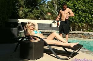 Blue Bikini Blonde Gets Sprayed With A Wate Xxx Dessert Picture