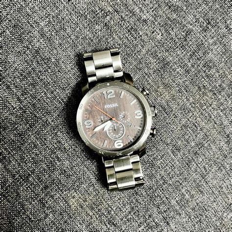 Men Fossil JR1355 Nate Chronograph Stainless Steel Watch Luxury