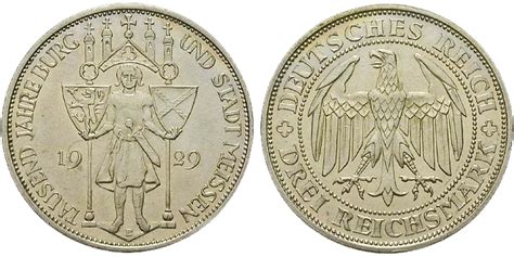 3 Reichsmark Meißen 1929 J 338 Weimarer Republik Muenzen eu