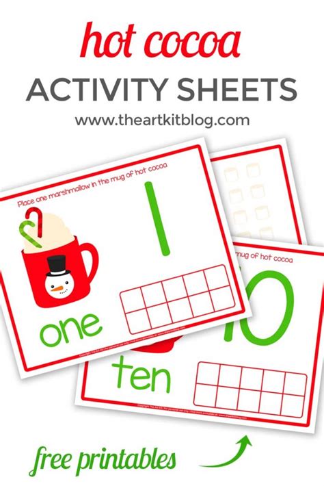 Hot Cocoa Number Activity Sheets Free Printables The Art Kit