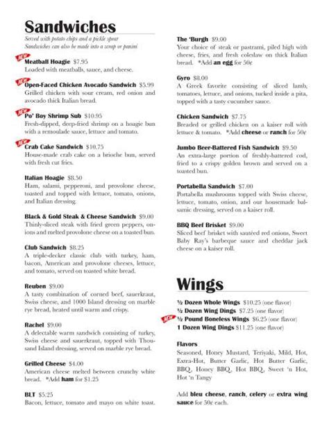 Villa Pub & Grill menu in Blairsville, Pennsylvania, USA