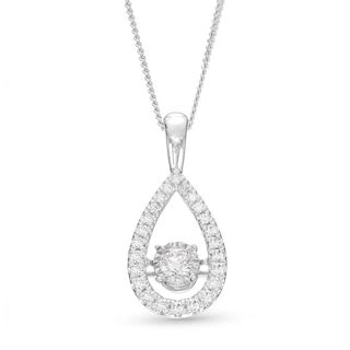 Unstoppable Love Diamond Pear Necklace 1/2 ct tw Round-cut 10K White ...