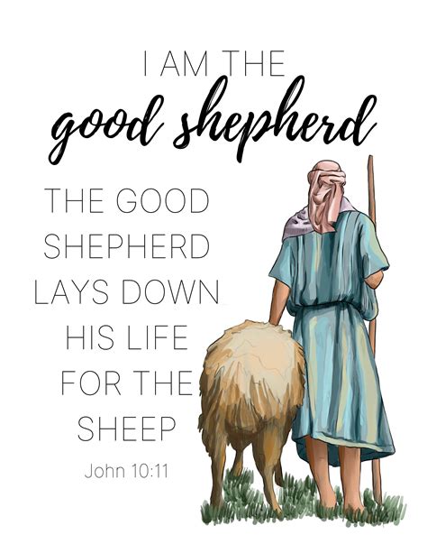 John 1011 Good Shepherd Scripture Art Print Digital Download Etsy