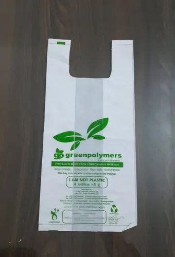 U Cut Plain Printed Bio Compositable Carry Bags For Shopping 120gsm