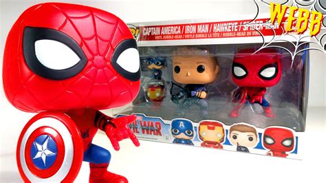 Funko Pop Civil War Spider Man Captain America Iron Man Hawkeye