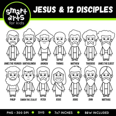 12 Disciples Of Jesus Clipart With World