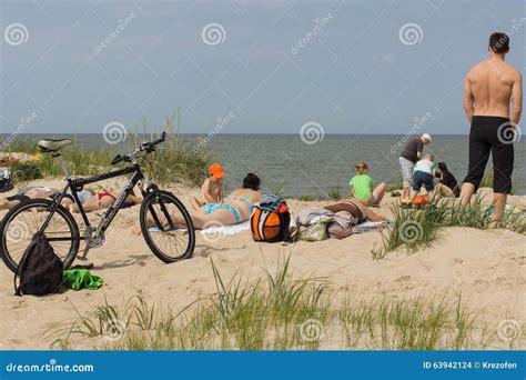 Summer On A Beach In A Palanga Editorial Stock Image Image Of Days