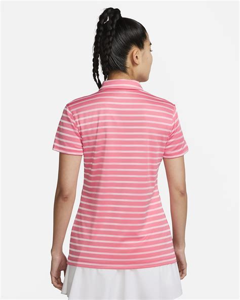 Nike Dri Fit Victory Womens Striped Golf Polo Nike In