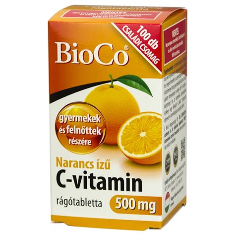 BIOCO C VITAMIN 500 mg NARANCS rágótabletta 100 db PATIKA2