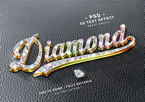 Efecto De Texto Dorado Diamante D Archivo Psd Premium