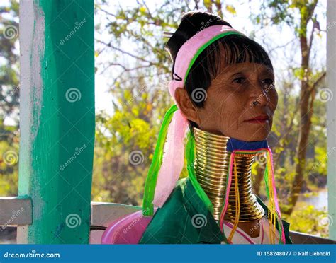 Inle Lake Myanmar December 23 2015 Portrait Of Old Burmese Karen