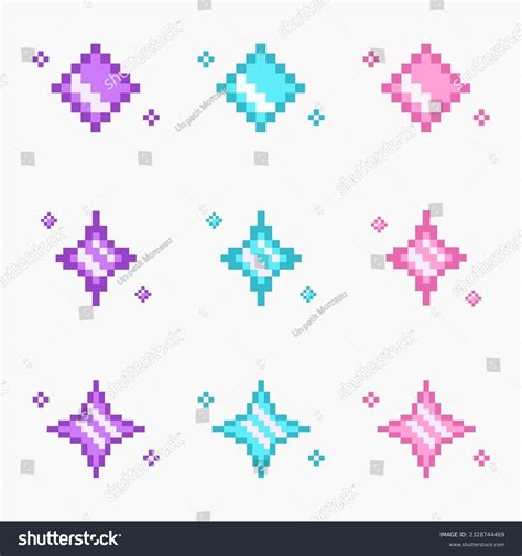 8 bit sparkling, sparkle star pixel art - Royalty Free Stock Vector ...