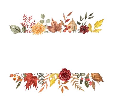 28,307 Autumn Leaves Border Watercolor Images, Stock Photos, 3D objects ...