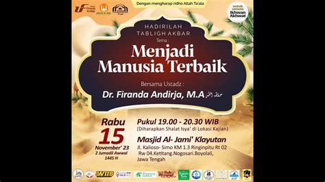 Menjadi Manusia Terbaik Ustadz Dr Firanda Andirja MA YouTube