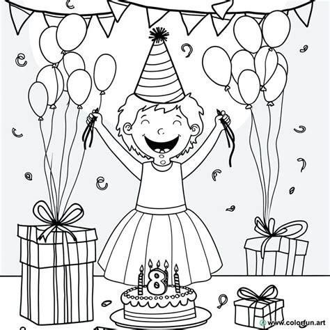 Desenhos para colorir originais para aniversário de 8 anos Para Baixar ...