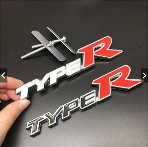 HONDA CARS Type R Logo Metal Car Front Grille Emblem 3D Grill Logo TYPE