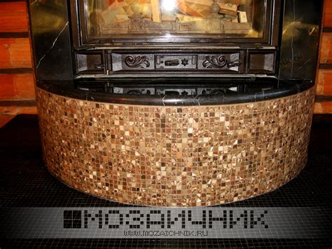 004 - Затирка швов мозаики на камине