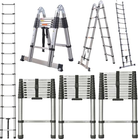 Échelle Télescopique 2 6m en Acier Bricolage Escabeau Telescopique