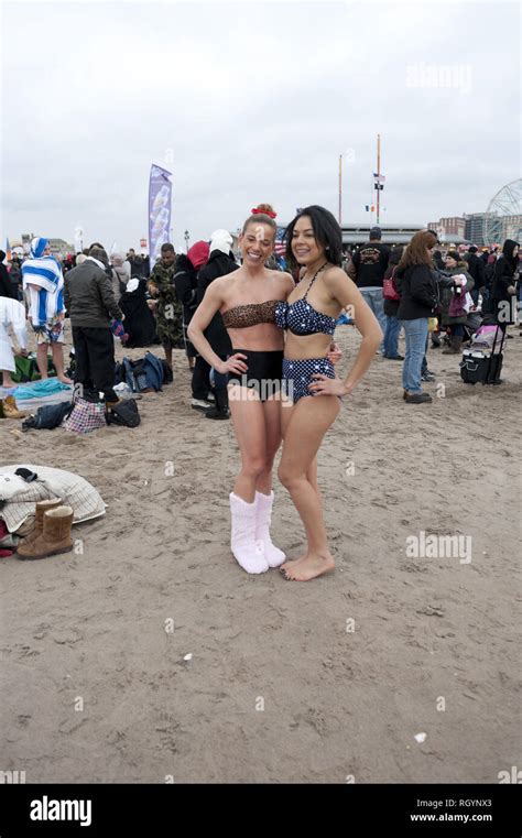 Annual Polar Bear Club New Years Day Plunge Into Atlantic Ocean At