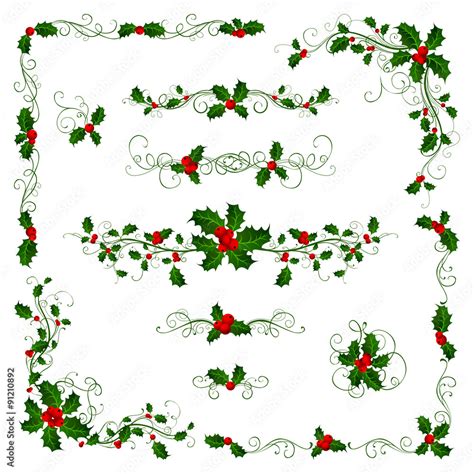 Christmas page dividers and decorations. Stock Vector | Adobe Stock