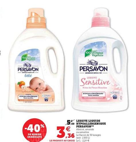 Promo Lessive Liquide Hypoallergénique Persavon 40 De Remise