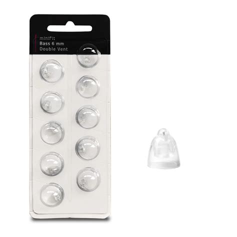 Oticon Hearing Aid Eartips MiniFit Bass Double Vent Replacement 6mm 8mm