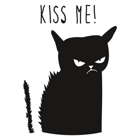 Black Cat Kiss Me Sticker - Sticker Mania