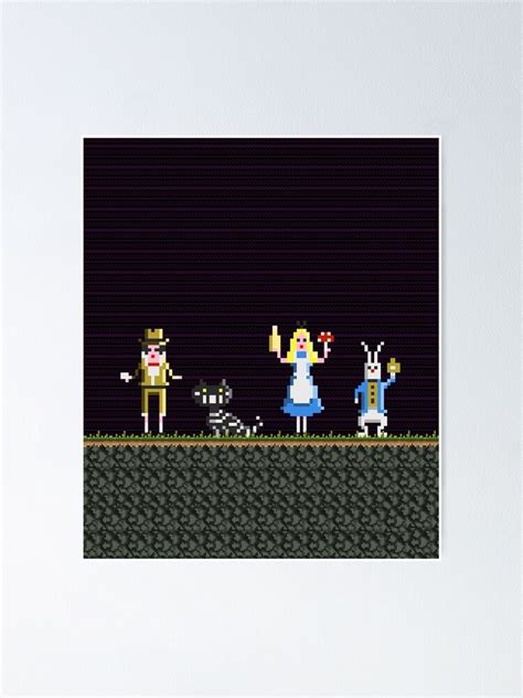 Alice S Adventures In Wonderland Pixel Art Style Poster By Glucka