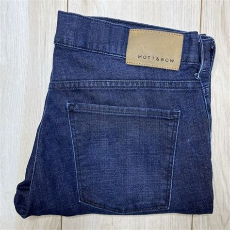 Mott And Bow Blue Denim Jeans Slim Fit Mens 32wx32l 5 Pocket Cotton Blend Stretch Ebay