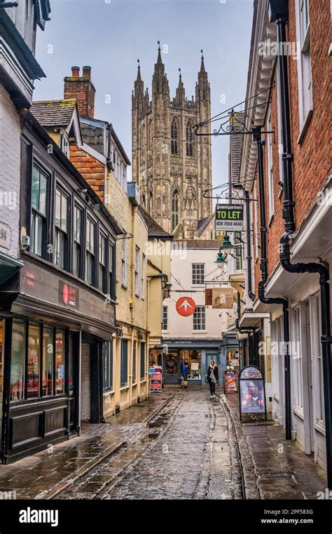 This Street Scene Image Of Various Shops And Alley Ways Leading To The