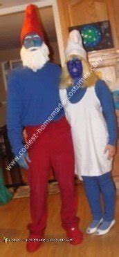 Coolest Homemade Papa Smurf and Smurfette Costumes