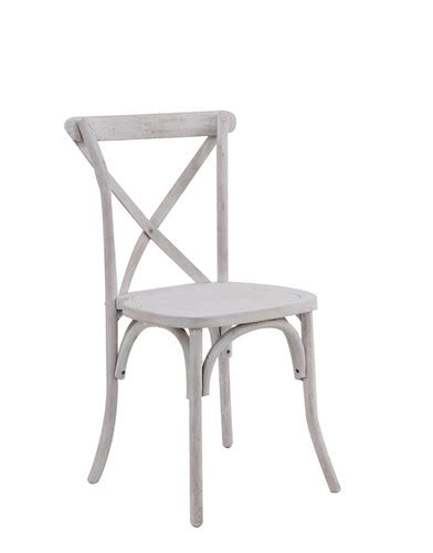 White Wash Cross Back Chair Lopez S Event Rental