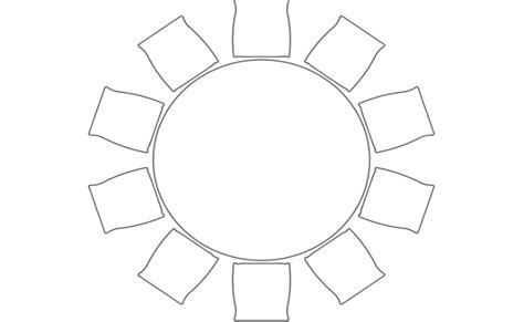 Autocad Dwg File For The Plan Which Is The Top View Of A Round Table