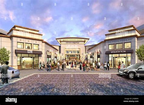 A Rendering Of The Front Entrance Of The Mall At Bay Plaza Stock Photo