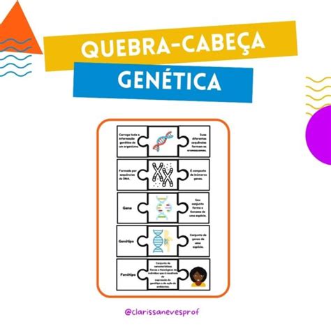 Atividades Sobre Genetica Para Alunos Especiais - Quebra-cabeça genética - Loja atividades pedagógicas - Clarissa Neves