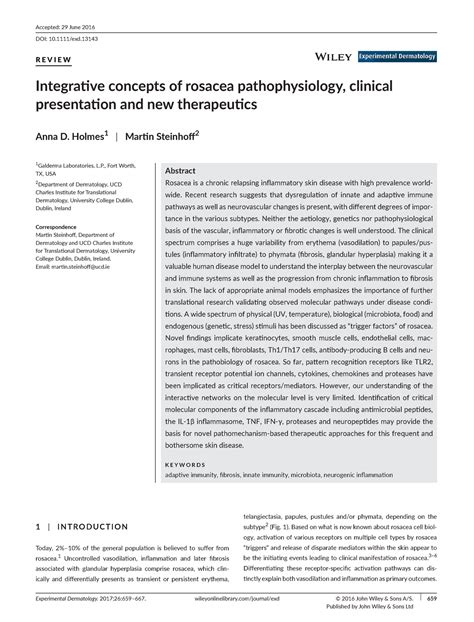 2016 Integrative Concepts Of Rosacea Pathophysiology Experimental