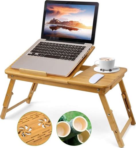 Laptoptafel Notebooktafel Bedtafel Bamboe Laptopstandaard In Hoogte