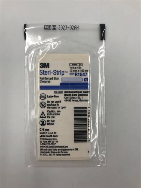 3M R1547 Steri Strip Reinforced Skin Closures 1 2in X 4in 12mm X