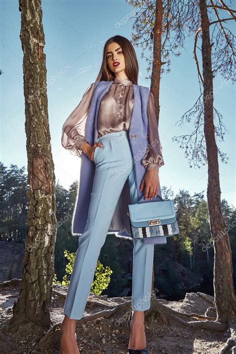 Sexy Beautiful Woman Dark Brunette Hair Wear Fashion Style Stock Photo By Iniraswork