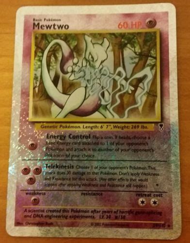 Mewtwo Reverse Holo Rare Pokemon Card Legendary Set Top Loaded