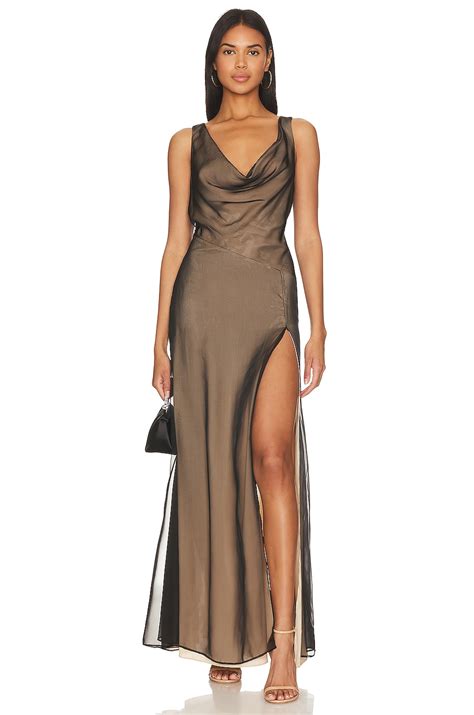 NBD Calla Gown In Black Nude REVOLVE