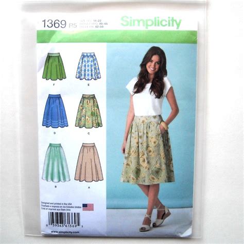 Misses Skirts 14 16 18 20 22 Simplicity Sewing Pattern 1369 Simplicity Sewing Patterns