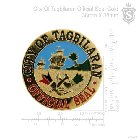 City Of Tagbilaran Official Seal Gold 38mm Suarez Arts